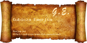 Gubicza Emerita névjegykártya